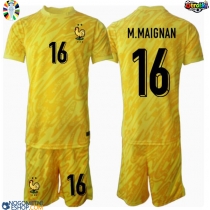 Otroški Nogometni dresi Francija Mike Maignan #16 Vratar Domači EP 2024 Kratek Rokav (+ Kratke hlače)